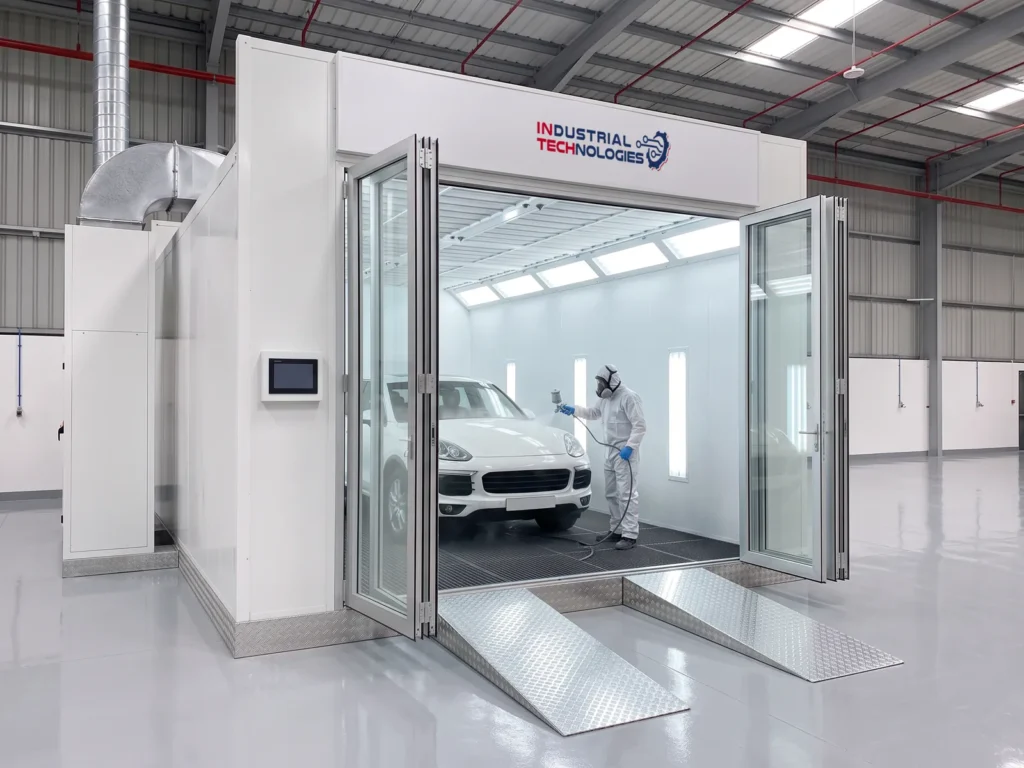 INTECH X960 paint booth, in use