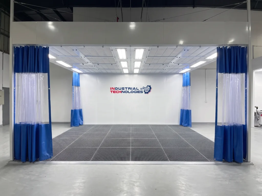 INTECH PURE 500 prep station, wide view inside the workshop